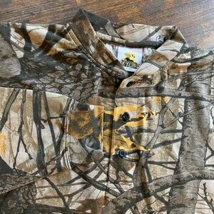 Skyline Apparition XT Camoflauge Long Sleeve Henley Shirt Mens XL Hardwood Brown